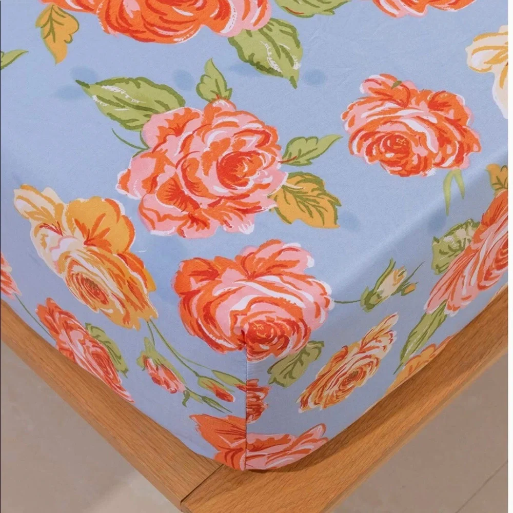 Soft Rose Flower Patterned Printed Bed Sheets